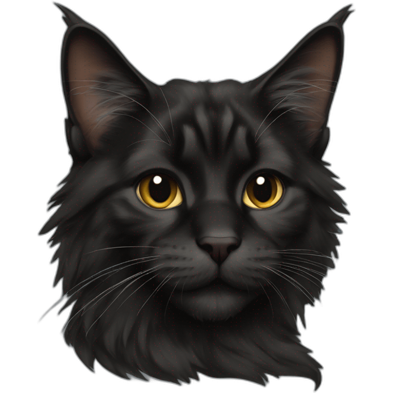 Black Maine Coon emoji