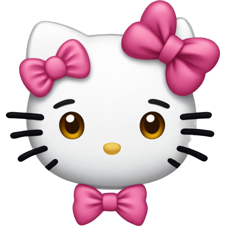 Hello kitty wearing a bow emoji