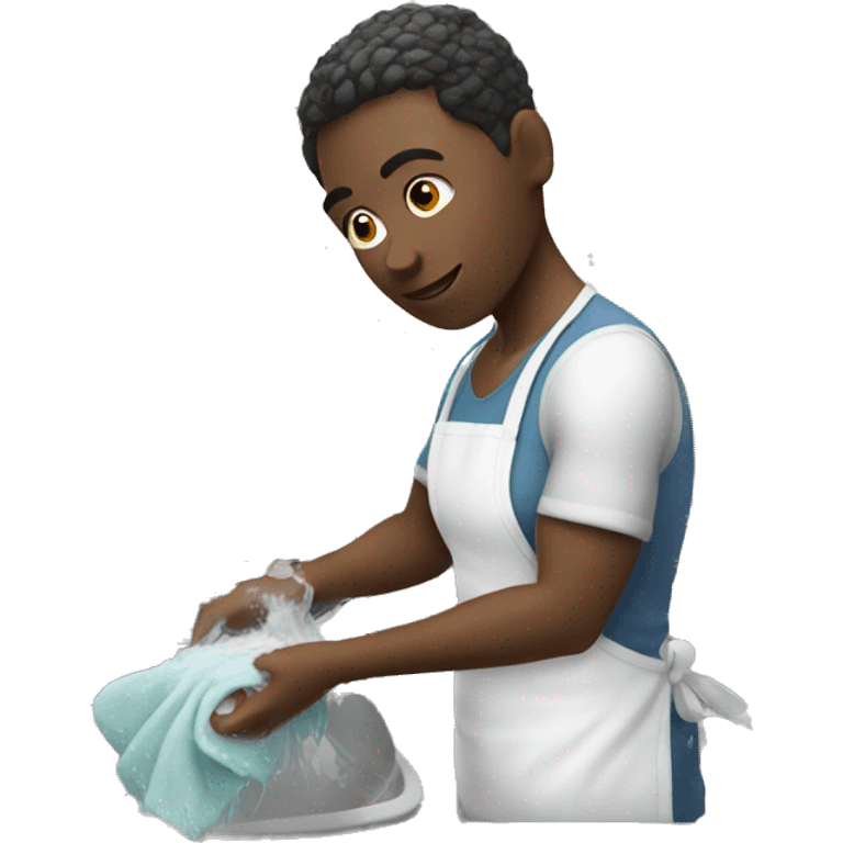 White person washing dishes emoji