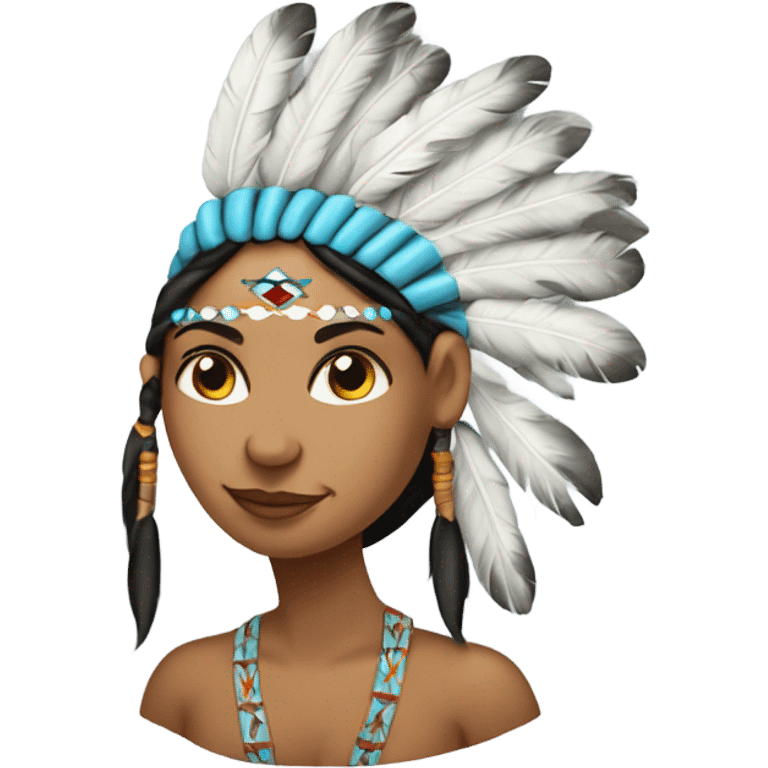 Female American Indian with a money cloud above her head emoji