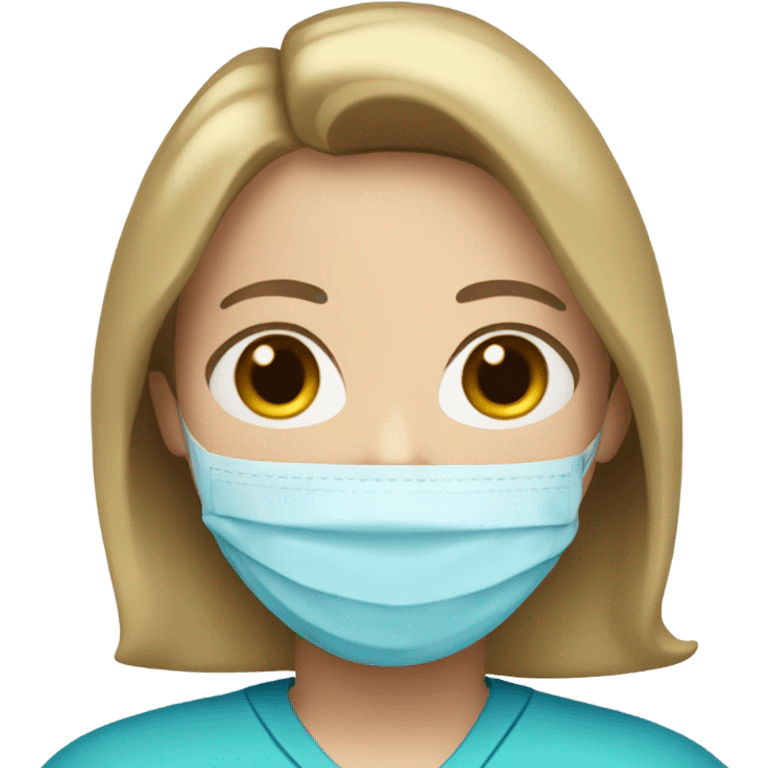 Respiratory Therapist with brown hair and blonde highlights and blue eyes  emoji