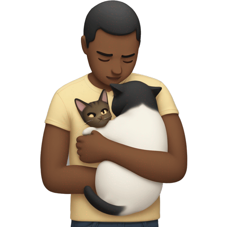 A sad hug with a cat emoji