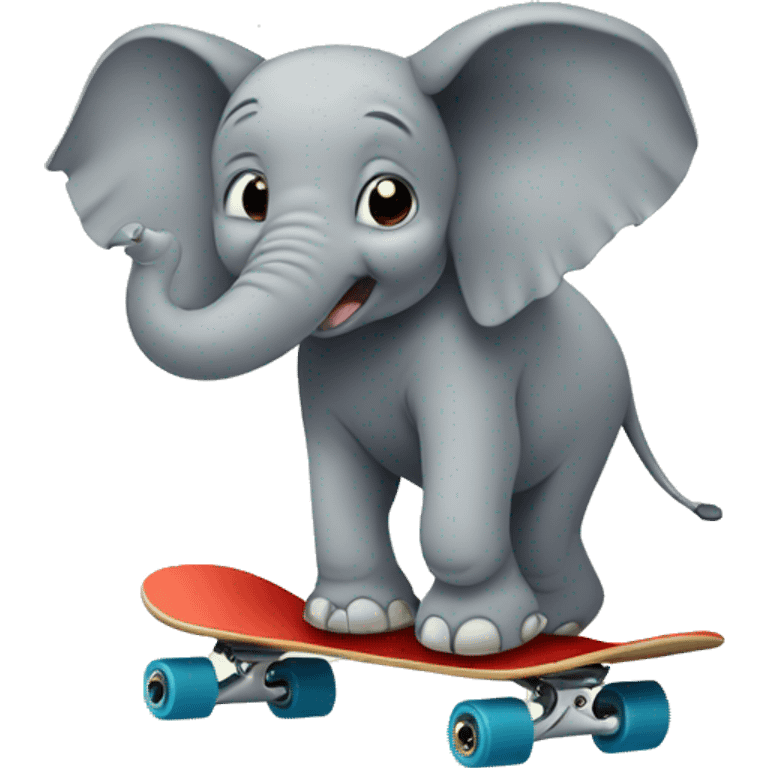 Elephant on skateboard emoji