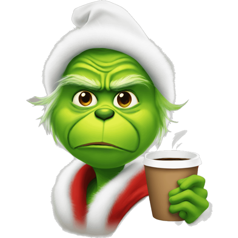 Grinch drinking coffee emoji