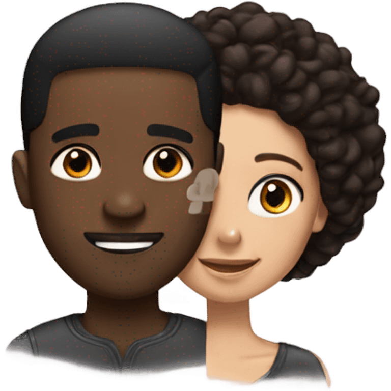 Black men on  with a brunette girl emoji