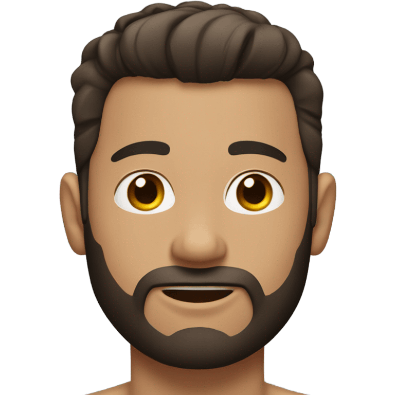 Man with dark brown pompadour style hair and short beard in a speedo emoji