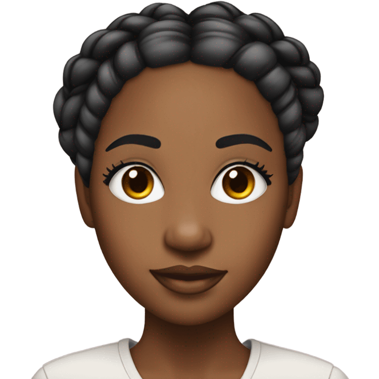 black woman with long braids and lashes emoji