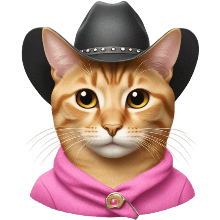 Cat with pink cowgirl hat  emoji