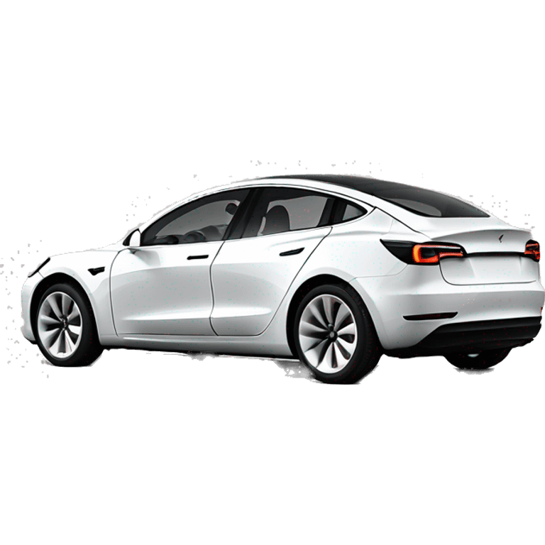 white tesla model 3 performance 2023 side view emoji