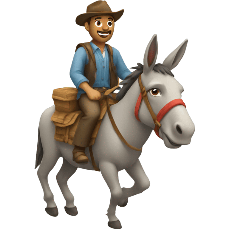 Man riding on a donkey emoji