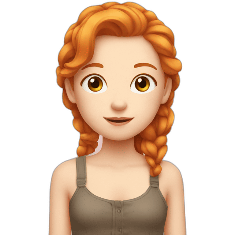 cute ginger girl hi emoji