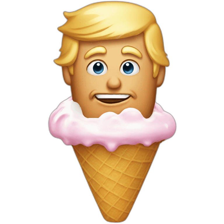 Trump eating ice cream emoji