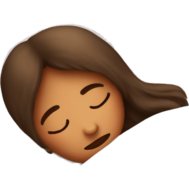 Sleeping girl in a bed under comfy covers emoji