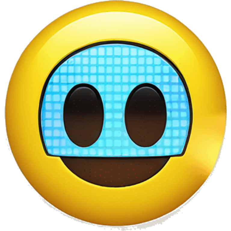 Glücklicher Smiley mit Pixel Led wand im Hintergrund emoji