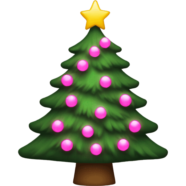 Christmas tree with pink lights emoji