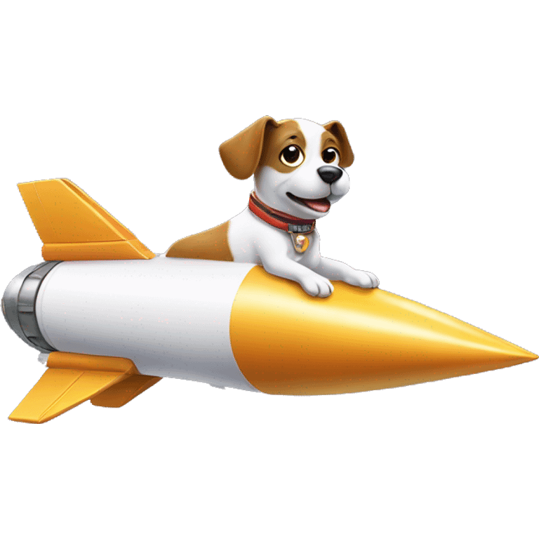 Dog on rocket ship  emoji