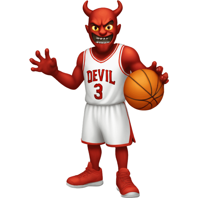 The devil playing basketball emoji