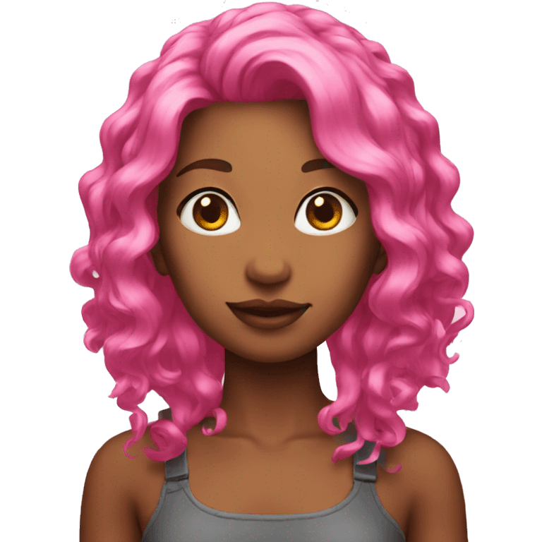 Pink hair  emoji