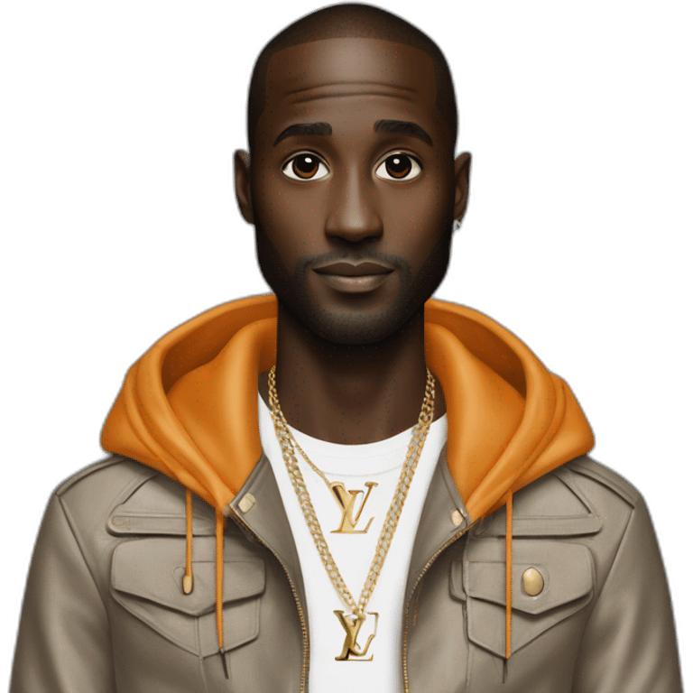 Virgil Abloh with louis Vuitton jacket emoji