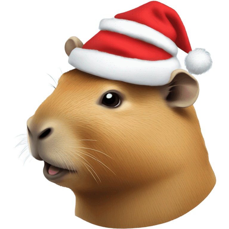 Capybara with a Santa hat emoji