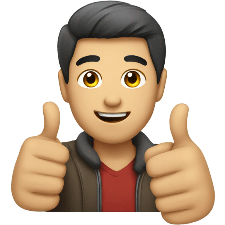 asian guy with thumbs up emoji