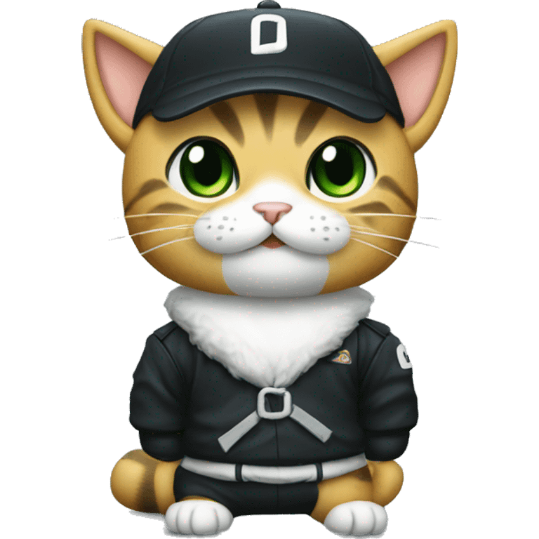 cat dressed as ichiro suzuki emoji