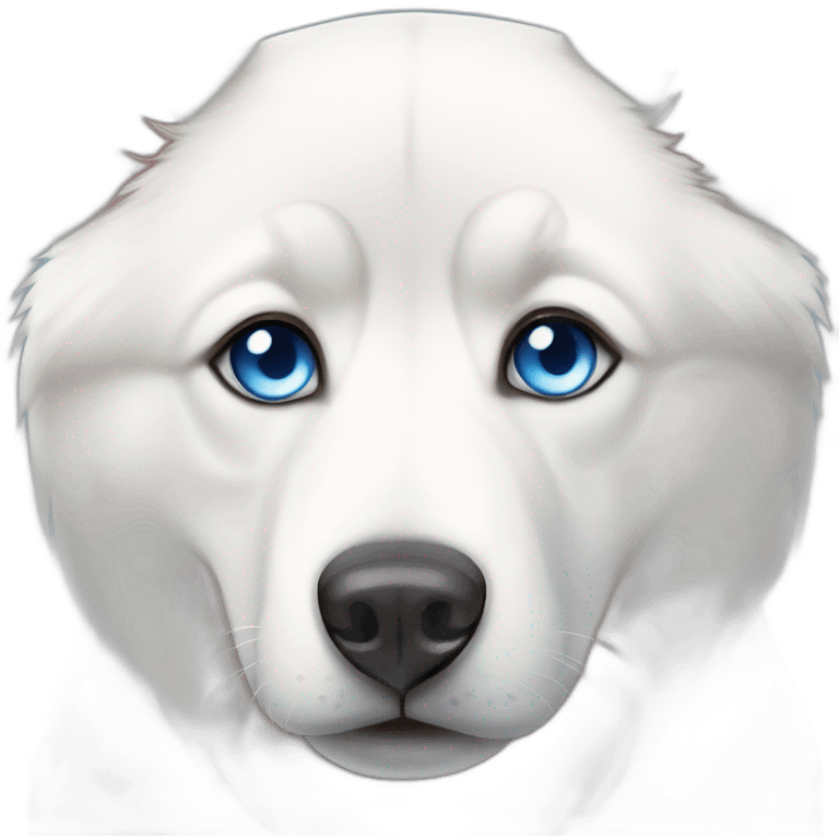 White siberian husky blue eyes with long ears face emoji