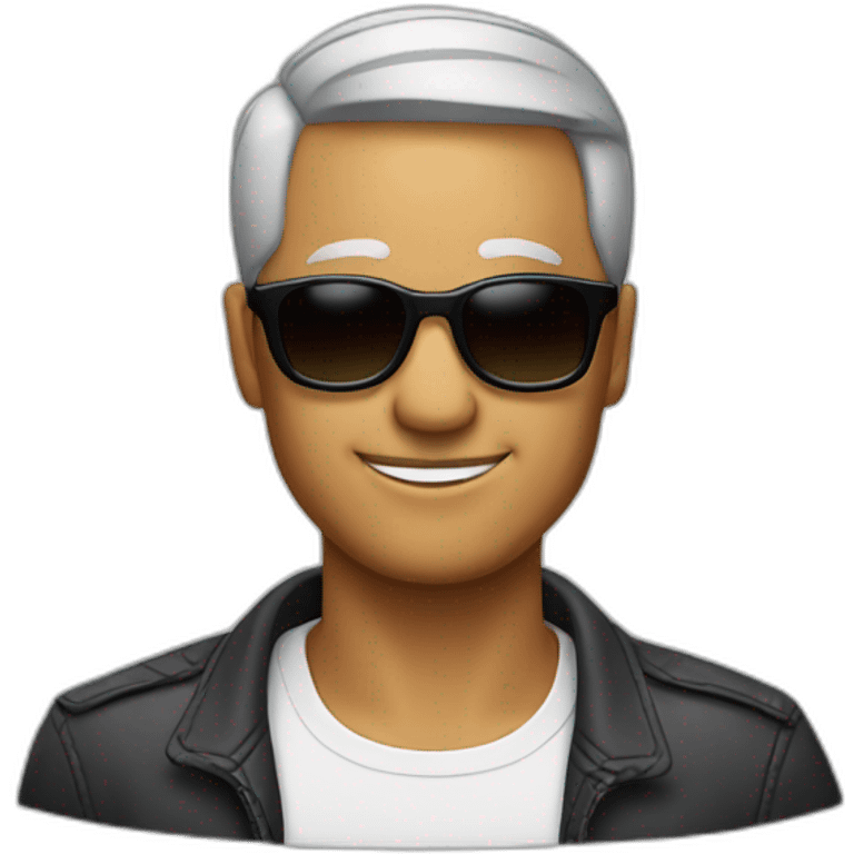 40 years with short hair, sunglass emoji