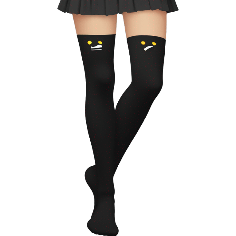 Plain Black over knee socks emoji