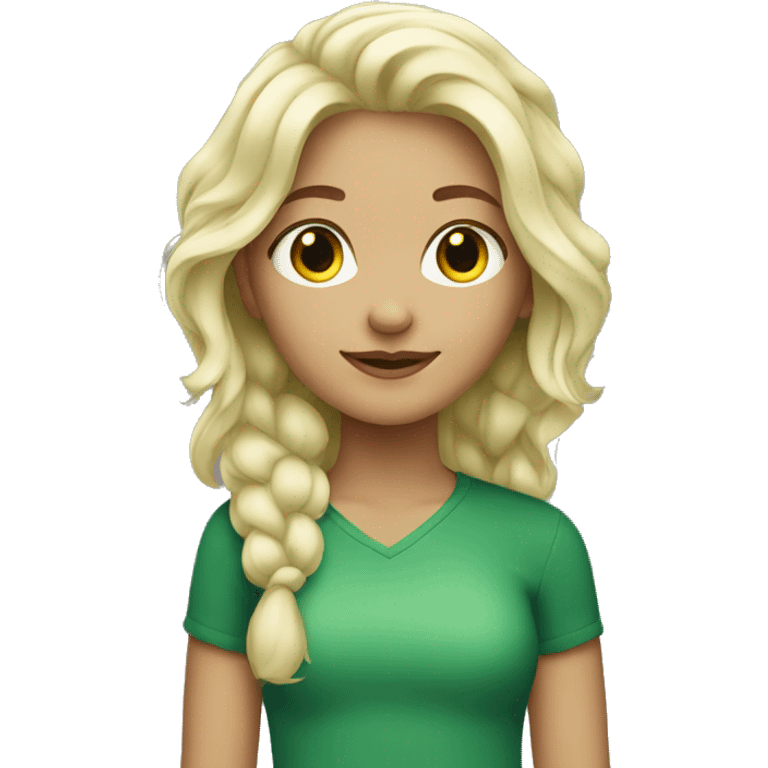 Girl with green and hair blond emoji