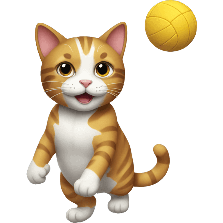 Cat playing Volleyball emoji