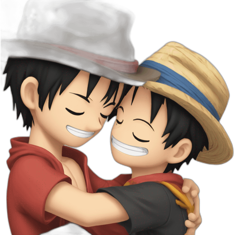 Luffy hug Ace emoji