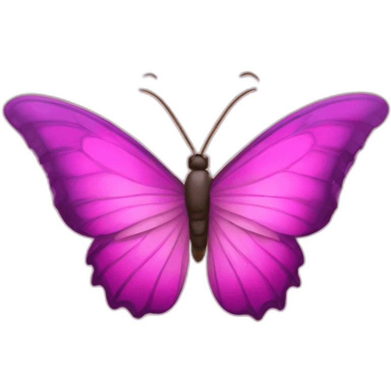 Mariposa en tonos rosas y doradis en vuelo emoji