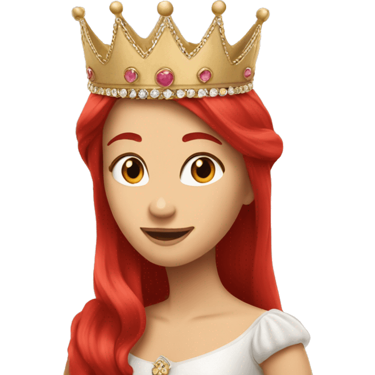 princess crown on red long hair emoji