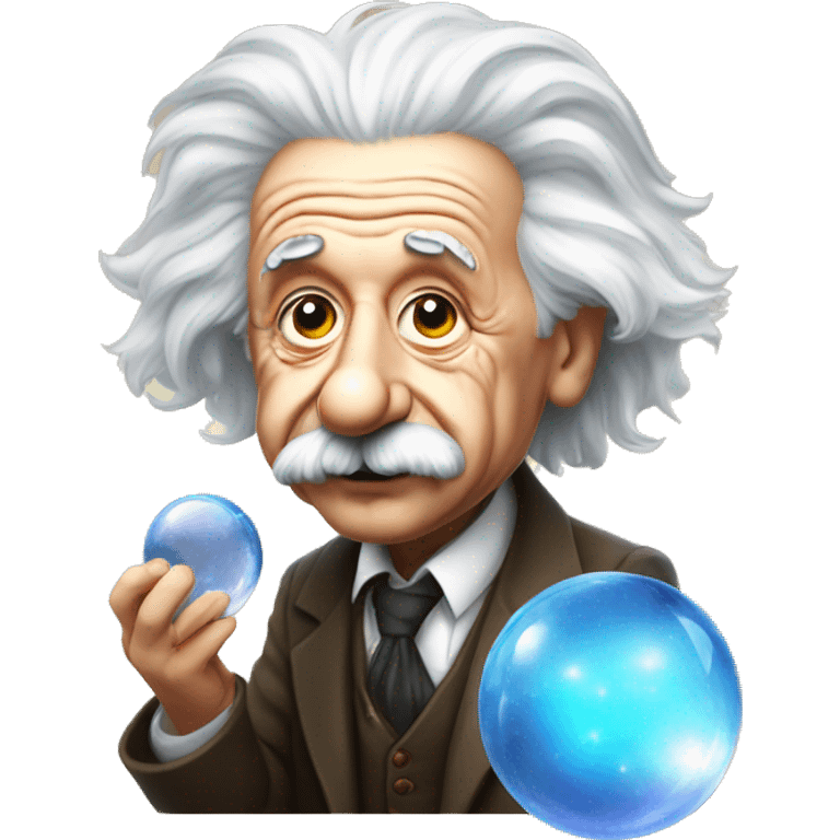 Albert Einstein with crystal ball emoji