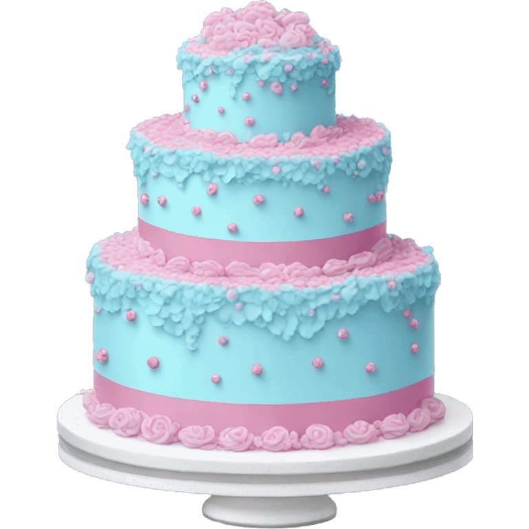 Blue wedding cake with pink sprinkles emoji