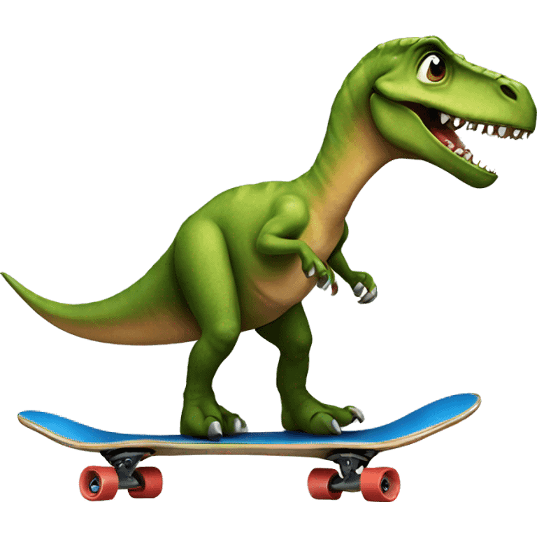 Dinosaur on skateboard emoji