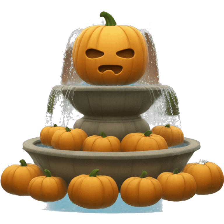 single pumpkin fountain emoji