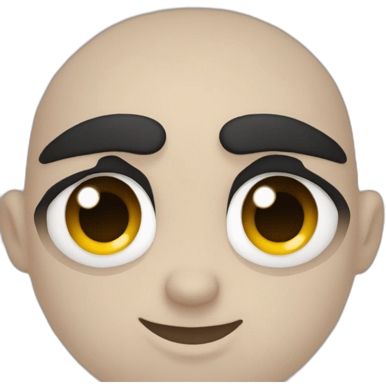 Black hair black eyes male emoji