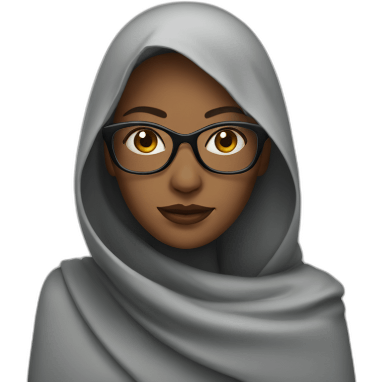 Veiled woman wearing glasses emoji