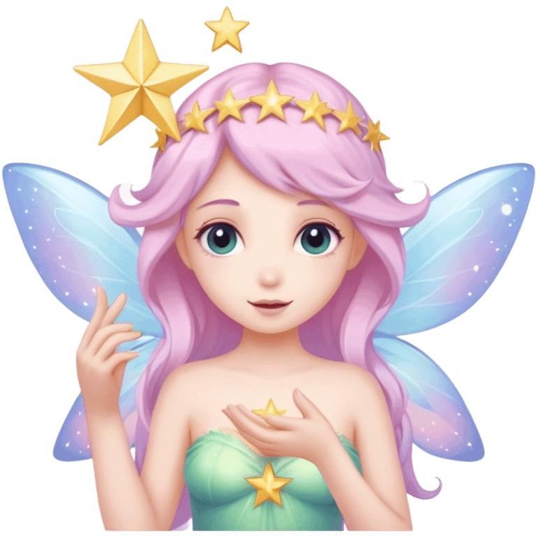 Pastel fairy transparent star emoji