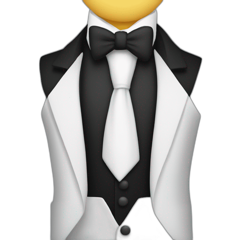 app logo with white tie and black suit emoji