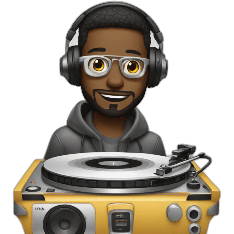 white Dj with his turntables emoji