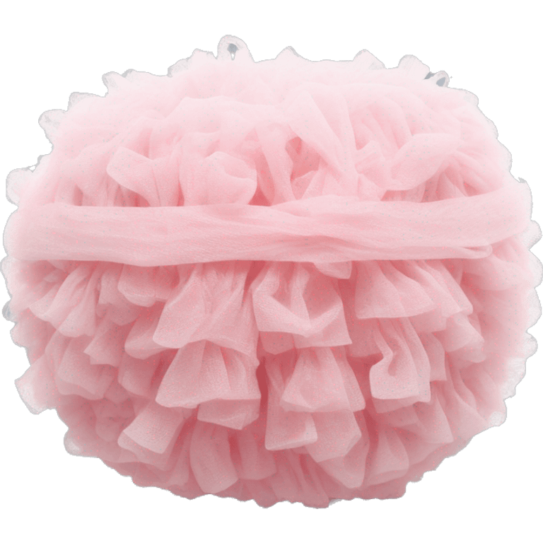 Light pink puffy loofah with white string no face emoji