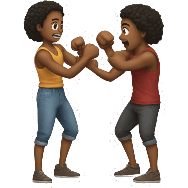 two friends fighting emoji