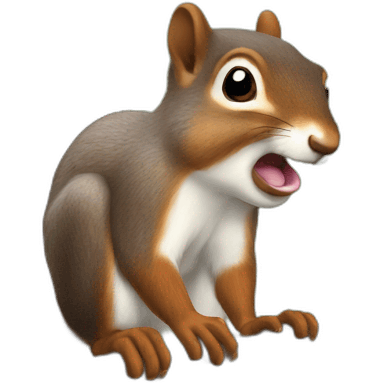 squirrel hiding nuts in its mouth emoji