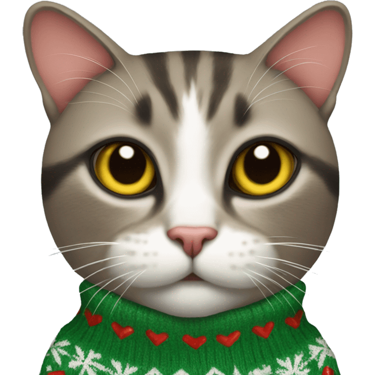 cat wearing a christmas sweater  emoji