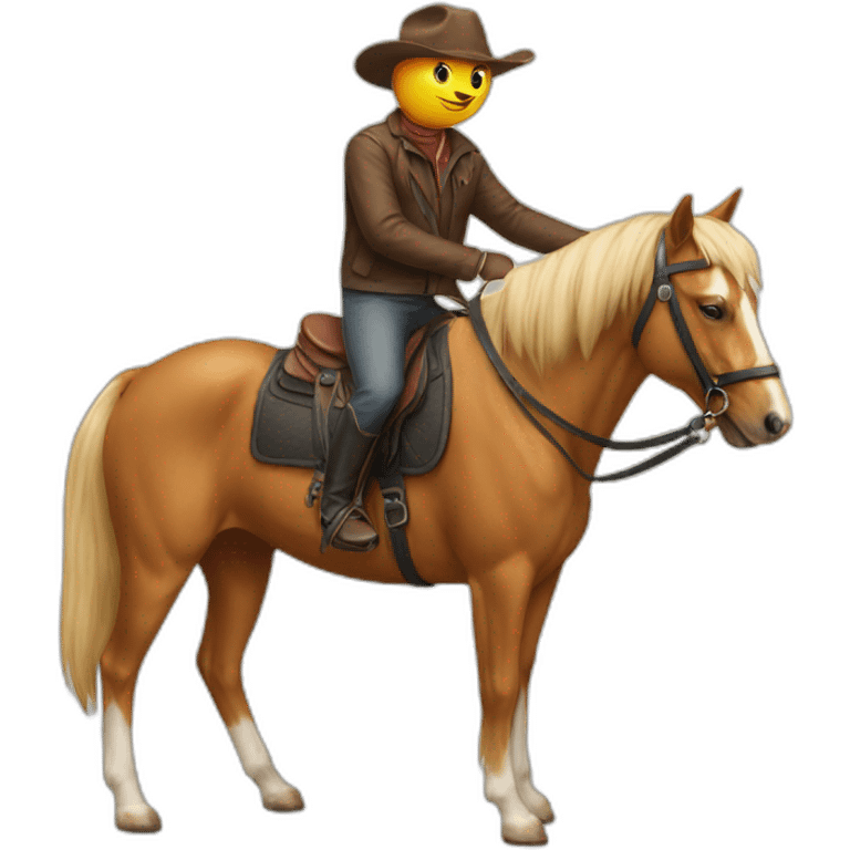 Cat on dog on horse emoji