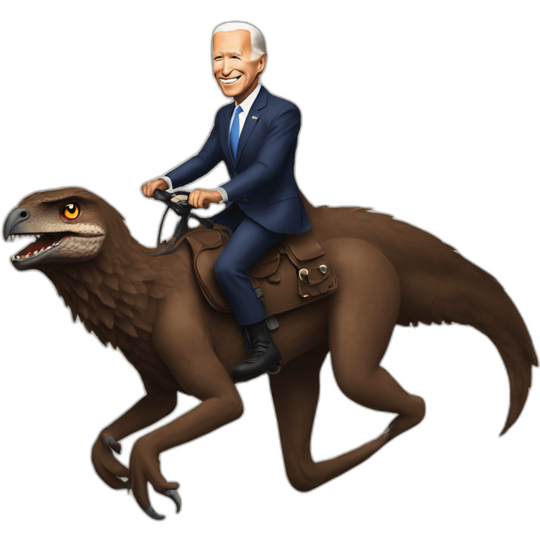 raptor riding biden emoji