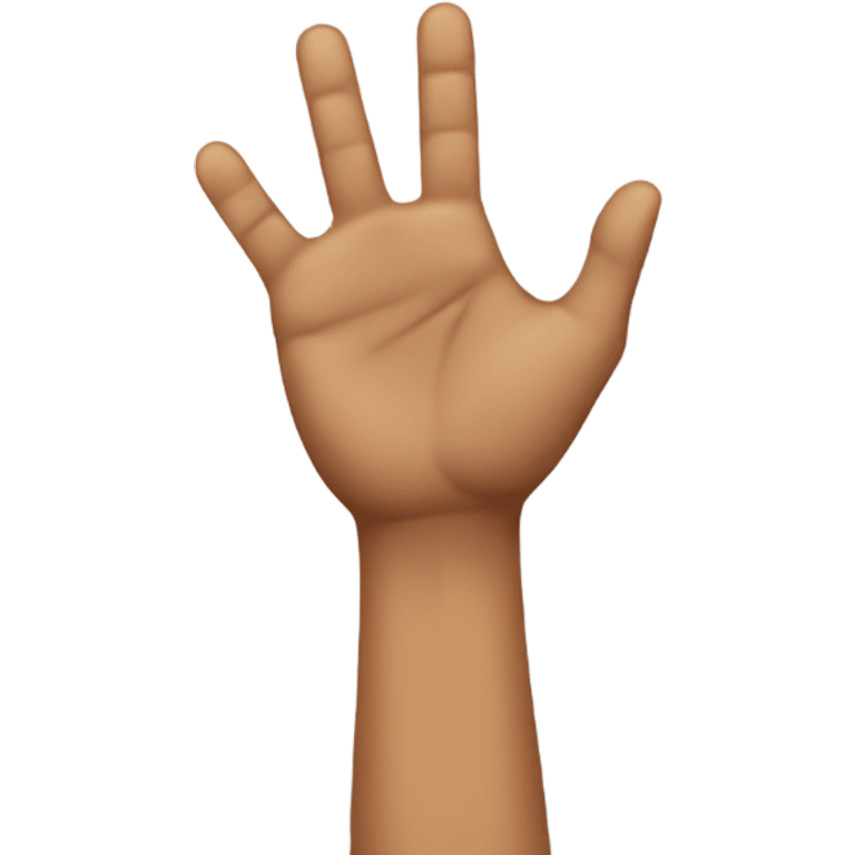 Emoji with arms and doing this sign with their hand 🖖🏽 emoji